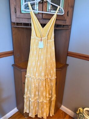 RAGA  Raga Summerland Maxi Dress in a vibrant marigold yellow  Embroidered S